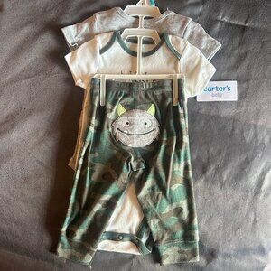 🦖 NEW Carter’s "Little Cuddle Monster" 3-Piece Outfit Set | Size 6 Months 🦖